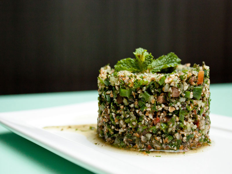 close-up of a tabouleh