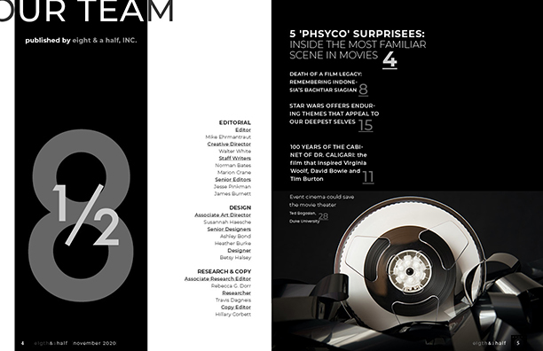 Spread of the magazine about cinema and Hitchcock