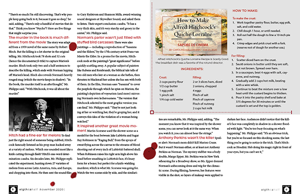 Spread of the magazine about cinema and Hitchcock