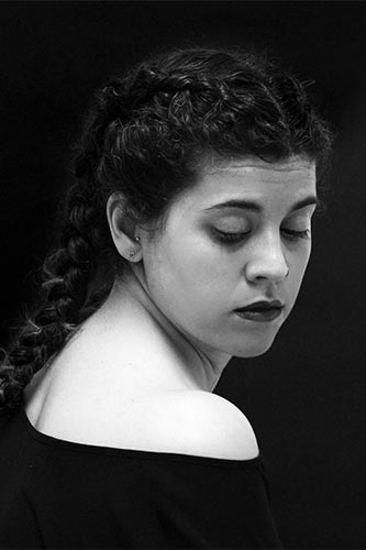 black and white photo of a woman