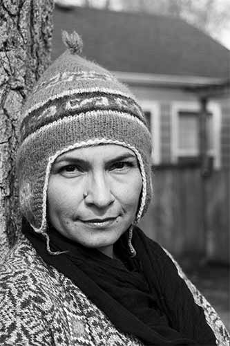 black and white photo of a woman